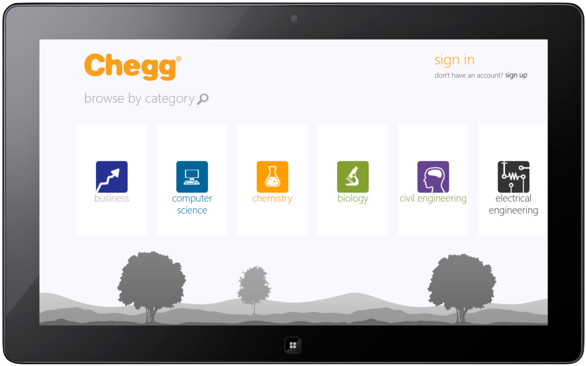 chegg on tablet